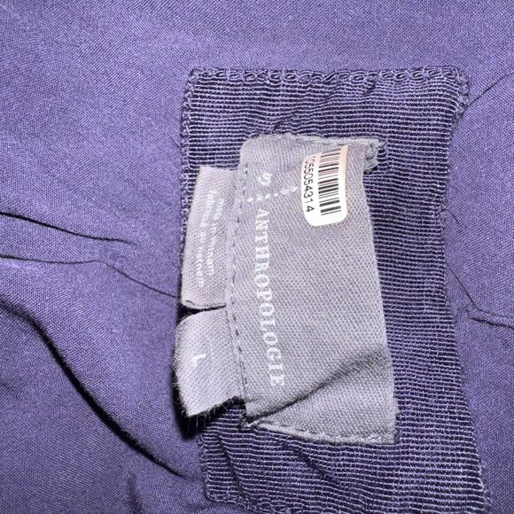 Anthropologie * Somerset Mini Dress Floral Appliqué Navy Blue Textured Mini Dres - Picture 6 of 11